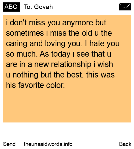 unsent message to Govah