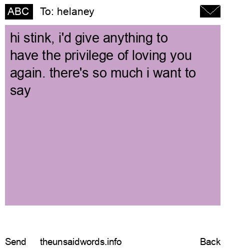 unsent message to helaney