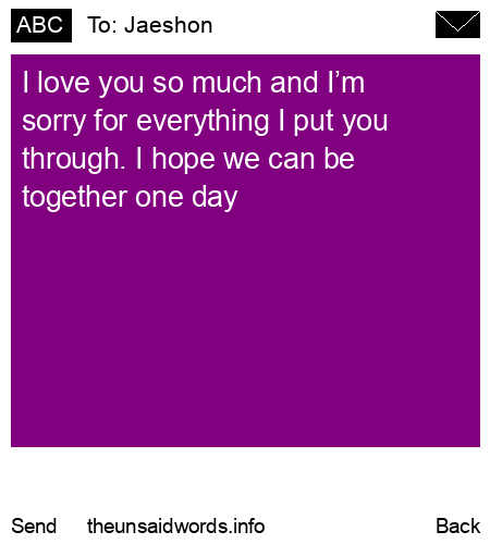 unsent message to Jaeshon