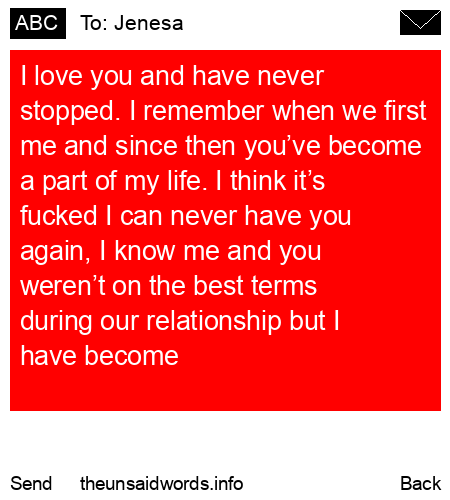 unsent message to Jenesa