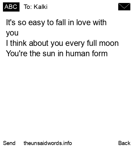 unsent message to Kalki