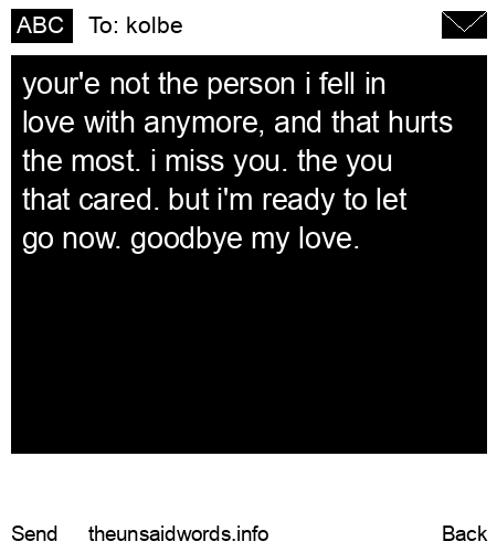 unsent message to kolbe