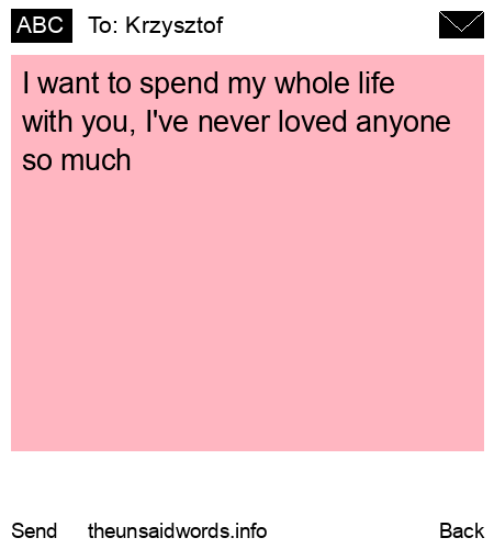 unsent message to Krzysztof 