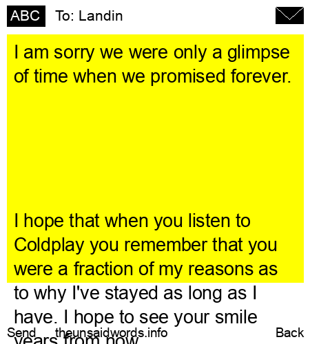 unsent message to Landin