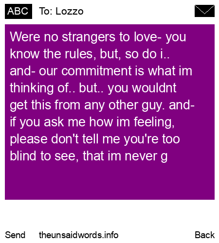 unsent message to Lozzo