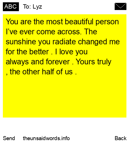 unsent message to Lyz