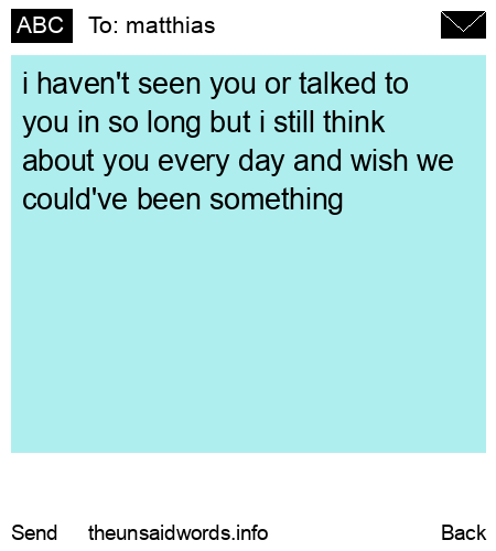 unsent message to matthias