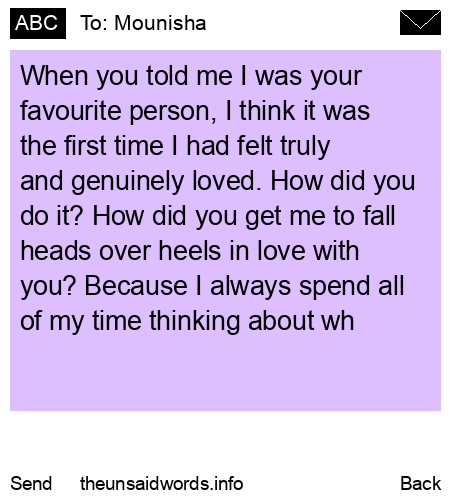 unsent message to Mounisha