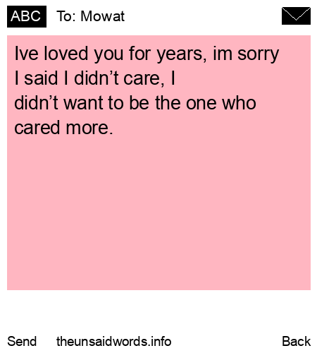 unsent message to Mowat