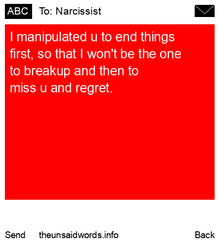 unsent message to Narcissist