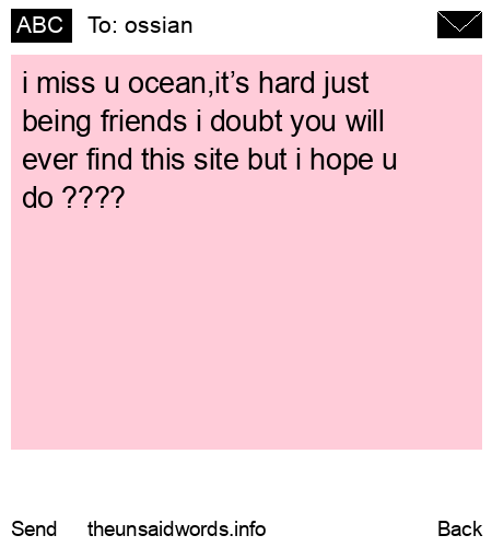 unsent message to ossian