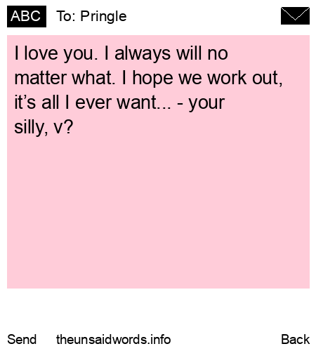 unsent message to Pringle