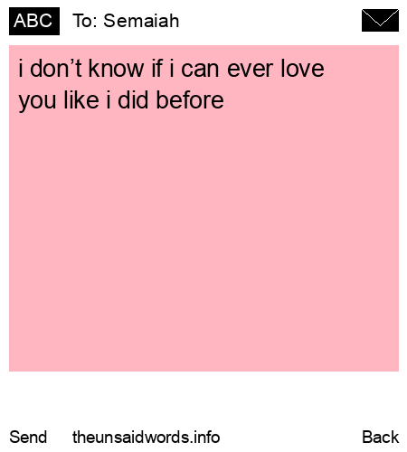 unsent message to Semaiah