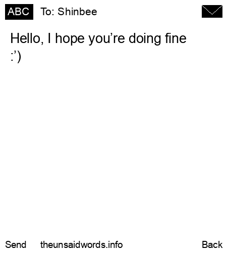 unsent message to Shinbee