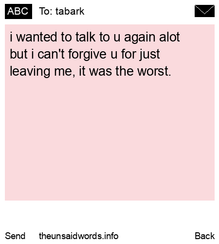 unsent message to tabark