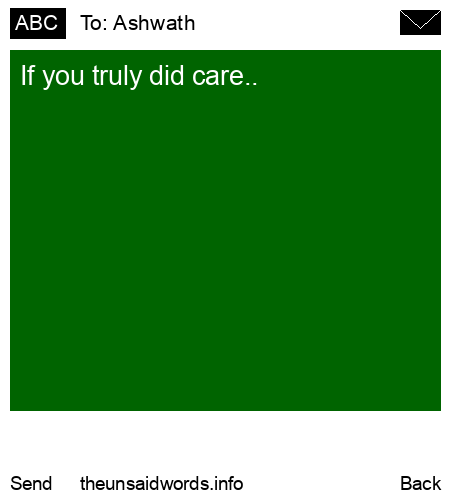 unsent message to Ashwath