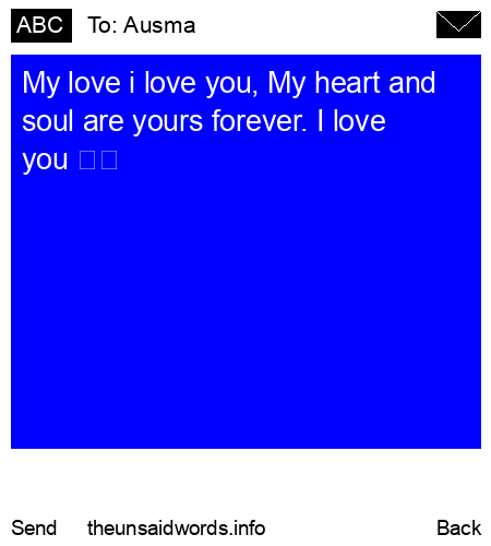 unsent message to Ausma