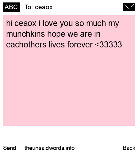 unsent message to ceaox
