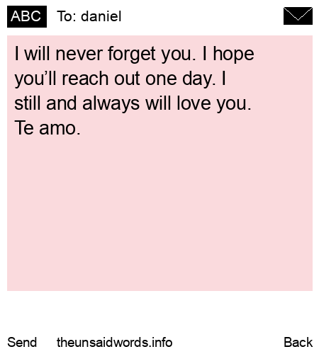 unsent message to daniel