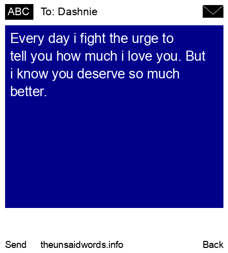 unsent message to Dashnie