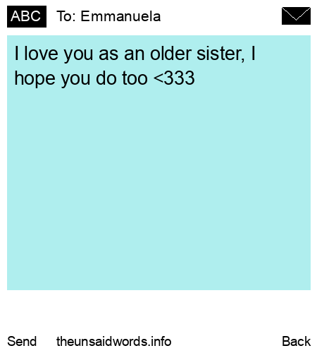 unsent message to Emmanuela 