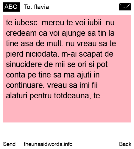 unsent message to flavia