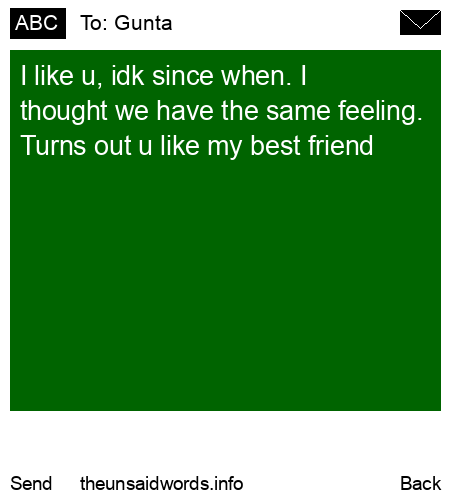 unsent message to Gunta