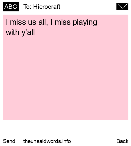 unsent message to Hierocraft