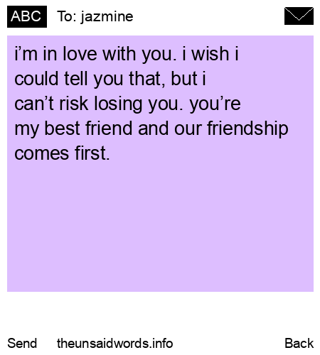 unsent message to jazmine