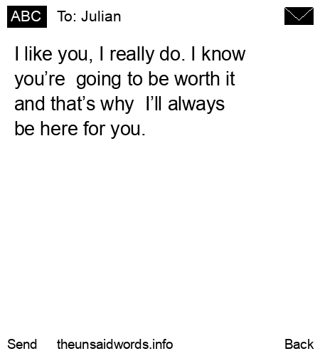 unsent message to Julian