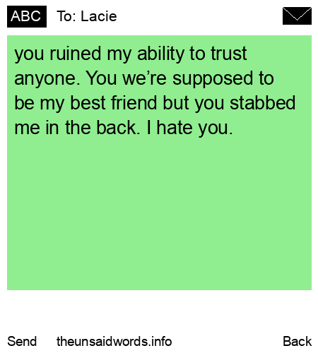 unsent message to Lacie