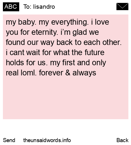 unsent message to lisandro