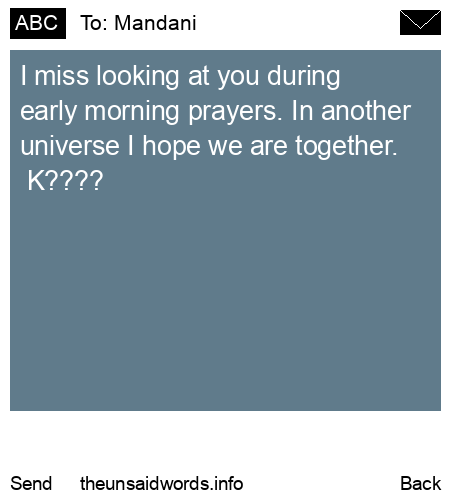 unsent message to Mandani
