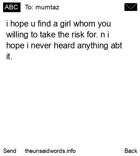unsent message to mumtaz