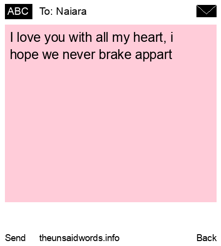 unsent message to Naiara