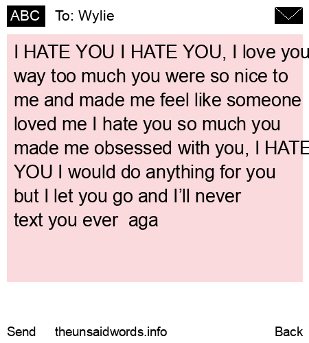 unsent message to Wylie