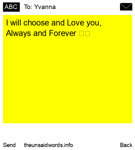unsent message to Yvanna
