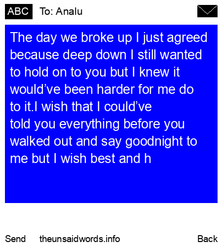 unsent message to Analu