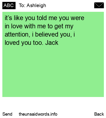 unsent message to Ashleigh