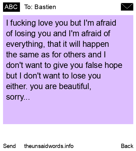 unsent message to Bastien