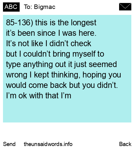 unsent message to Bigmac