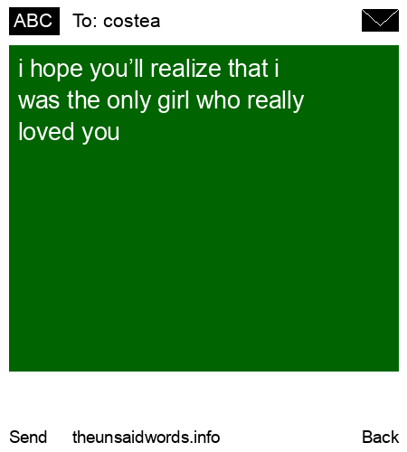 unsent message to costea
