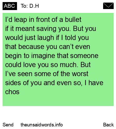 unsent message to D.H