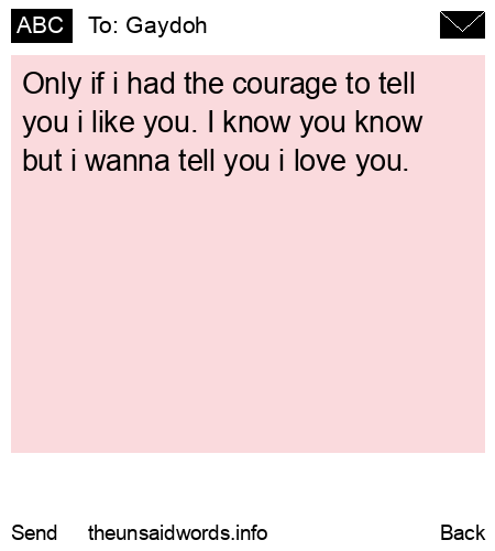 unsent message to Gaydoh 