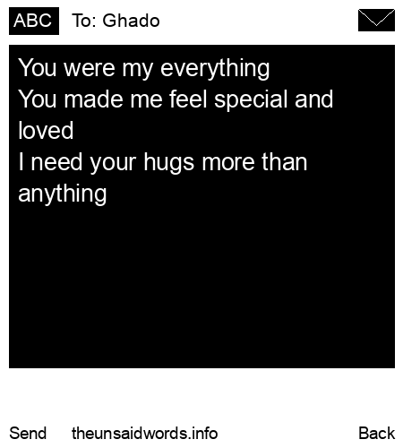 unsent message to Ghado