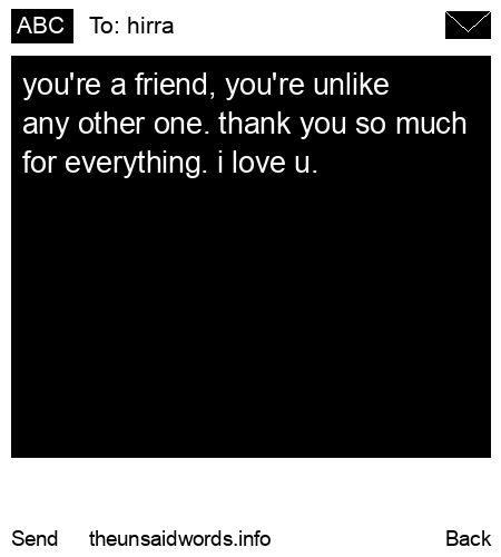 unsent message to hirra