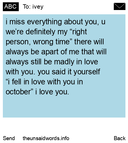 unsent message to ivey