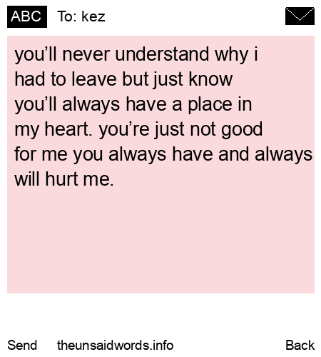 unsent message to kez
