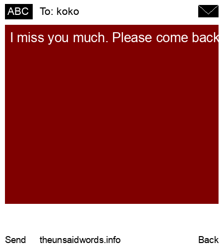 unsent message to koko