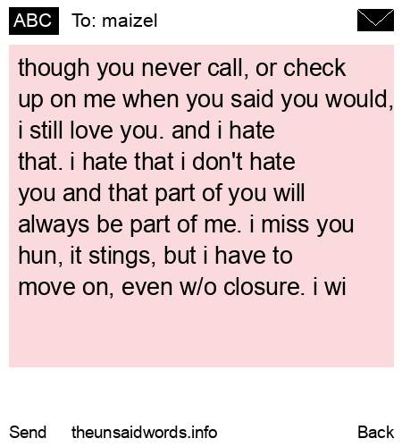 unsent message to maizel
